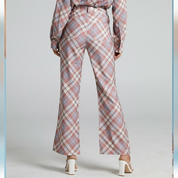Rolla's PLAID CHECK BOOTCUT PANT POMEGRANATE Women's Size Small NWT - Picture 2 of 13